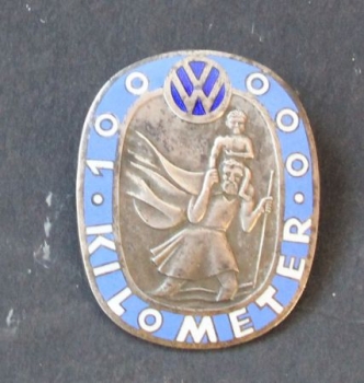 Volkswagen 1958 Christophorus-Plakette 100.000 Km mit VW-Logo emailliert (5172)